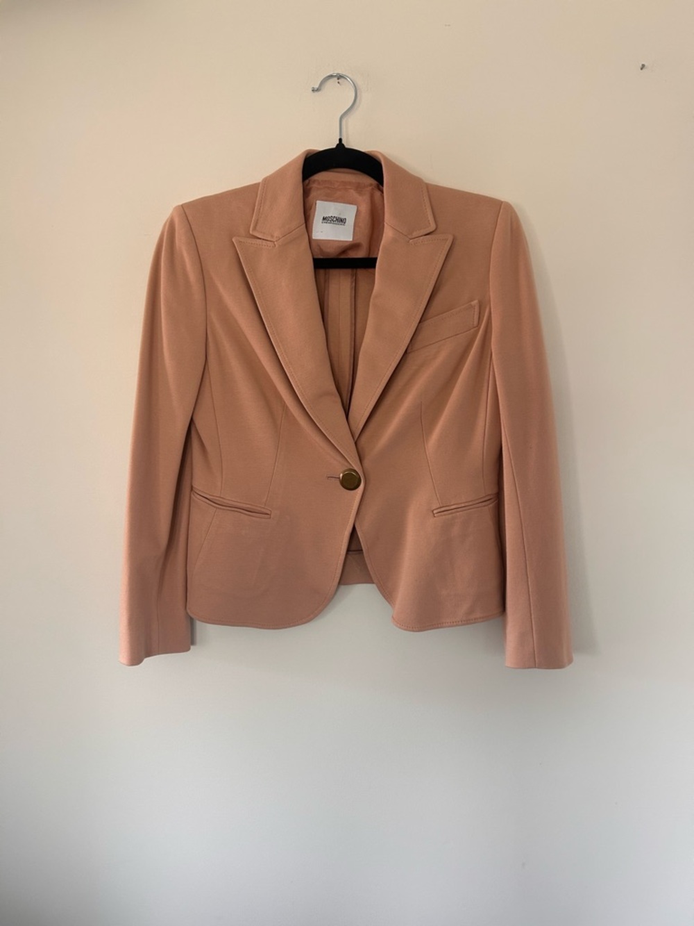 Moschino Peach Blush Single-Button Tailored Blazer